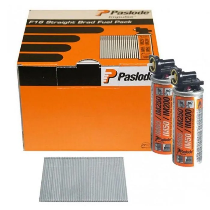 1 doos Paslode a 5.000 st. 50mm Brads RVS + gas IM65/IM250