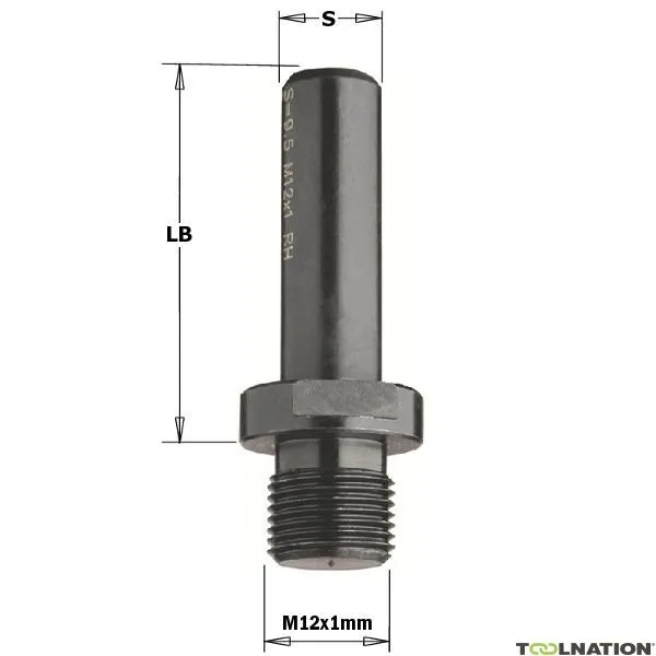 CMT 509.130.02 Lange schacht voor uitwisselbare boor of potscharnierfrees 100mm, schacht 13x50, links