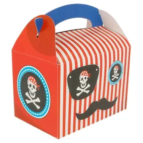 Kindermenu doos karton Piraat rode strepen 17x16x10cm - per 50