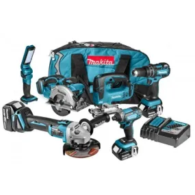 Makita DLX6042T 18 V Combiset voor divers zaag-, slijp-, boor- en (slag)schroefwerk