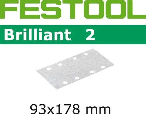 SCHUURSTROOK BRILLIANT 2  FESTOOL CE stickfix* 93x178mm* 8gaten*doos 50stuks
