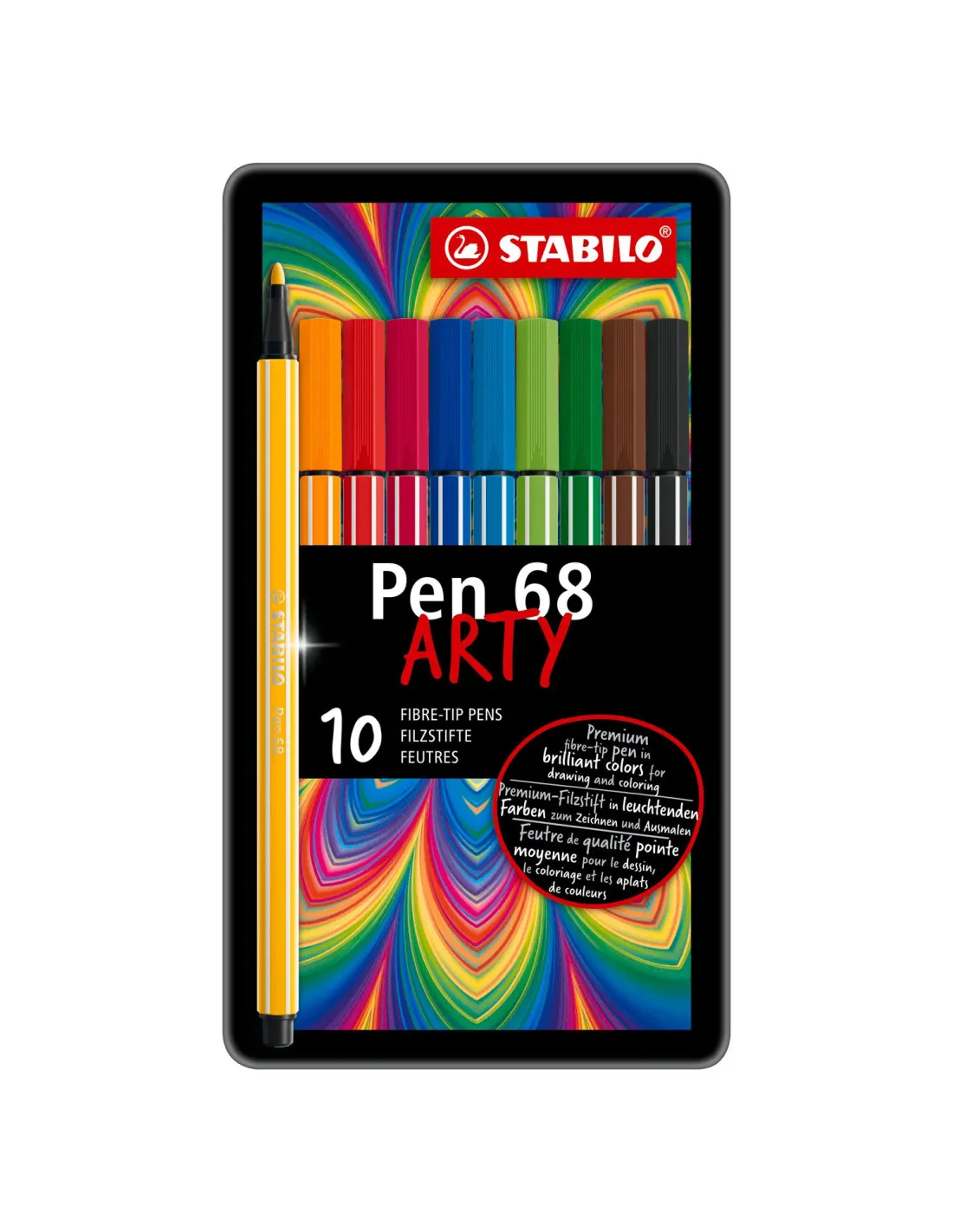 STABILO Pen 68 in Metalen Doos, 10kl.
